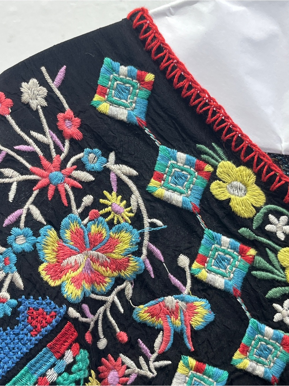 Johnny Was Black Multicolor Embroidered Boho Tunic - Picture 3 of 16